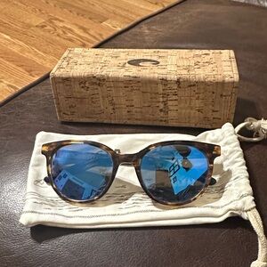 Costa Tortoiseshell Sunglasses with Blue Mirrored Lenses